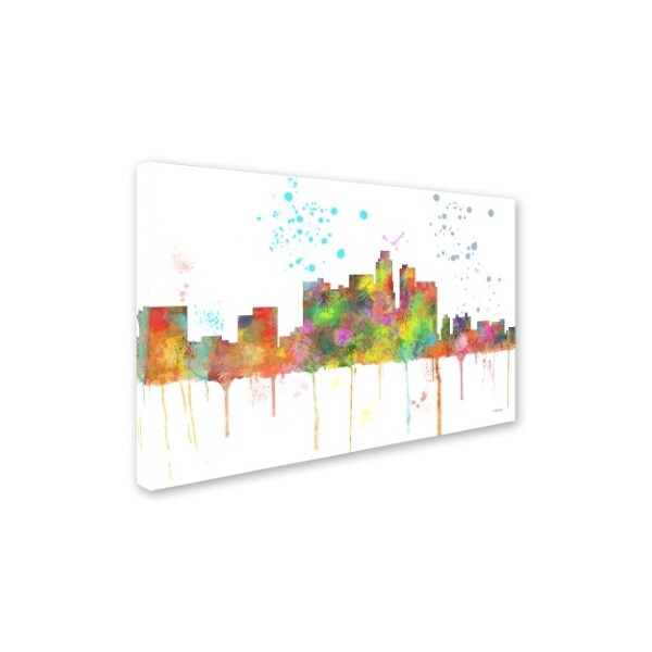 Marlene Watson 'Los Angeles California Skyline Mclr-1' Canvas Art,22x32